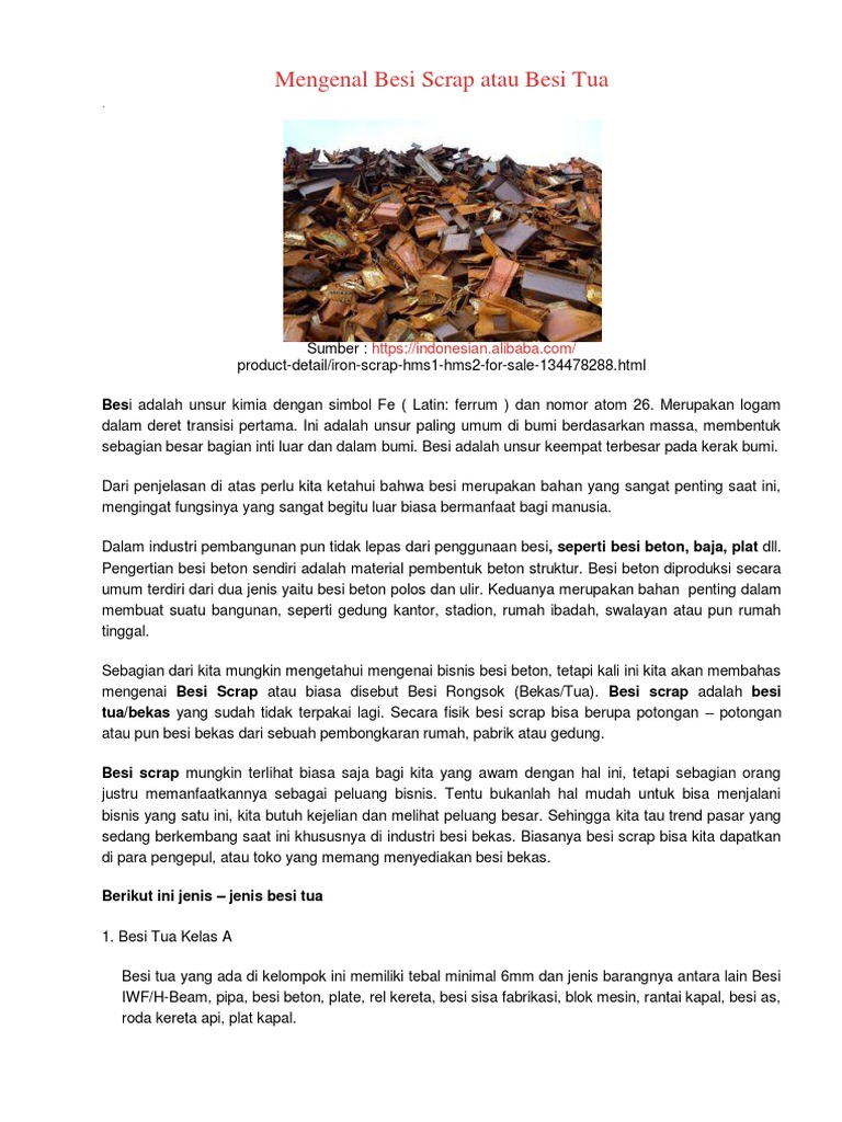 Besi Scrap Atau Besi Tua | PDF