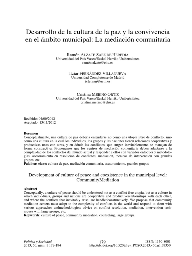 Cultura de La Paz | PDF | Conflicto (proceso) | Sociedad