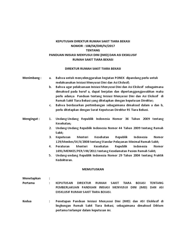 Sk Panduan Imd Asi Eksklusif Pdf