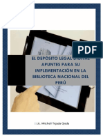 El Depósito Legal Digital, Apuntes para Su Implementación en La Biblioteca Nacional Del Perú.