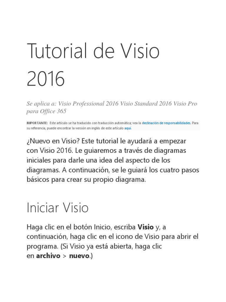 Tutorial de Visio 2016 | PDF | Point and Click | Ventana (informática)