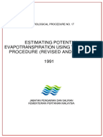 Estimating Potential Evapotranspiration Using Penman Procedure