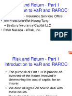 Risk and Return - Part 1 Introduction To Var and Raroc