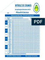 Tabela Controle Figurinhas Album Copa Do Mundo 2018 Russia Panini