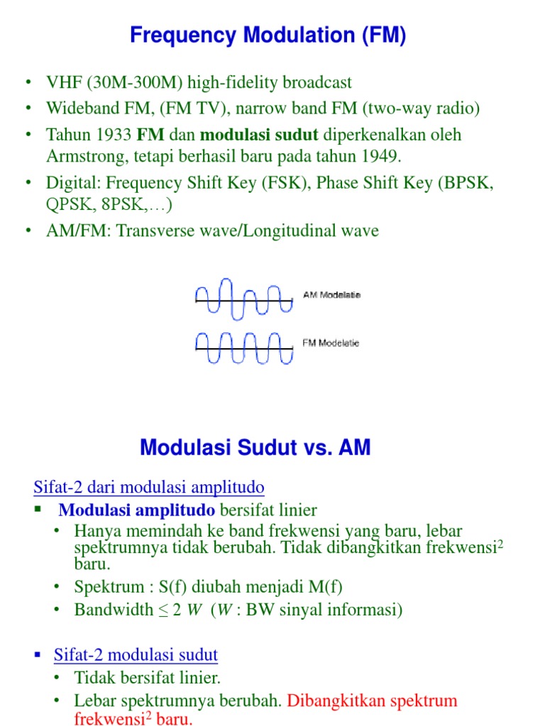 Modulasi Frekwensi dan Spektrum FM | PDF | Metode & Bahan Ajar | Sejarah