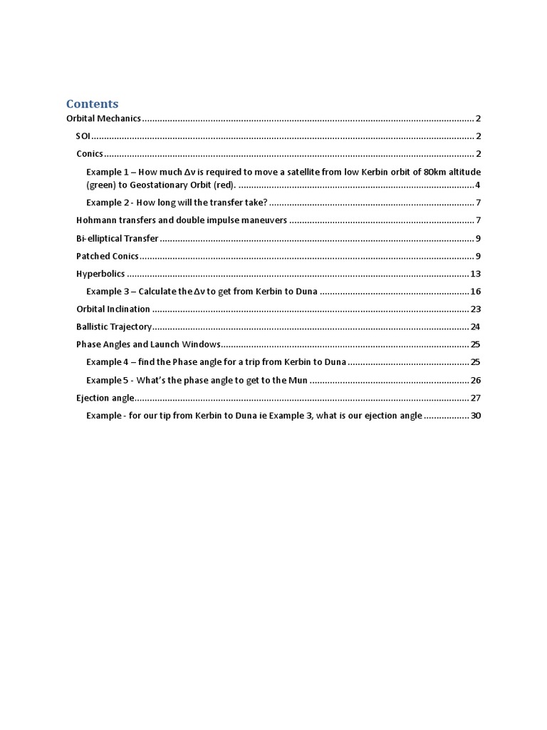 KSP Orbital Maneuvers and Calculations | PDF | Orbit | Orbital Maneuver