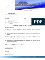 KP Form #22 (Certification to File Action)