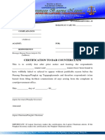 KP Form #24 (Certification to Bar Counterclaim)