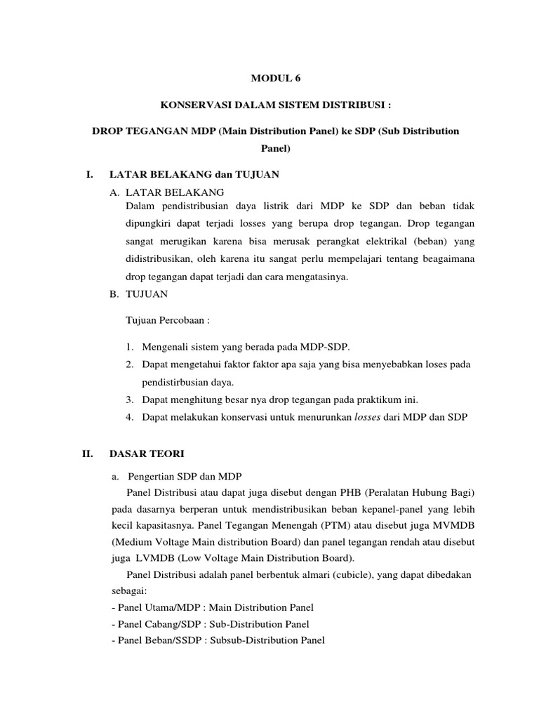 Perbedaan MDP dan SDP dalam Distribusi Listrik | PDF