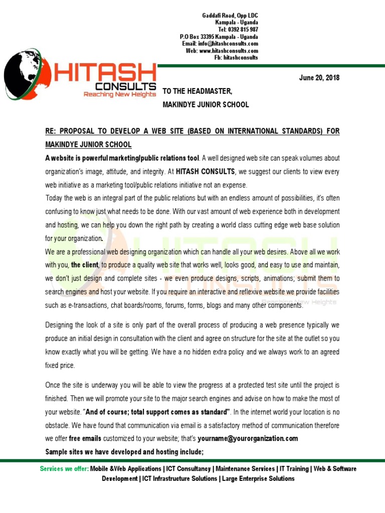 School Website Development Proposal | PDF | Domain Name | Websites