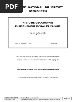 Dnb 18 Histoire Geo Emc Pdf Resistance Francaise France