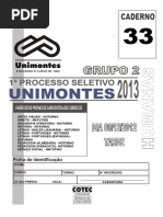 Unimontes 2013 1 Prova Completa Humanas Grupo II