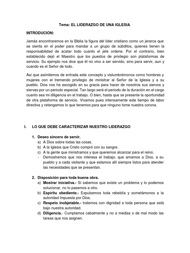 Liderazgo Efectivo en la Iglesia | PDF | Liderazgo | Cristo (título)