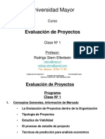 Evaluación de Proyectos, Clase 1