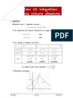 01 Fiche Sur Equation Et Inequation Avec Des Valeurs Absolues PDF