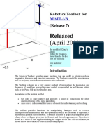 Robotics Toolbox For MATLAB