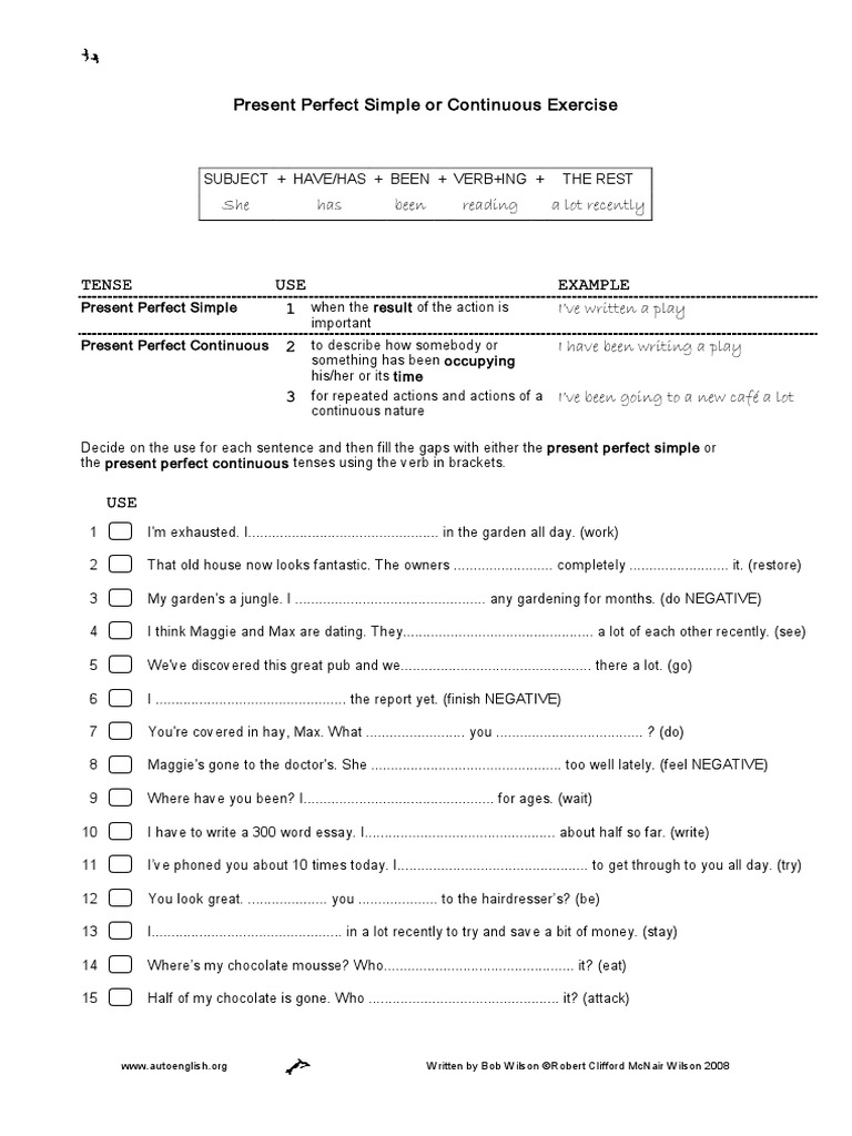 pRESENT PERFECT AND CONT PDF | PDF | Language Arts & Discipline
