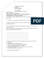 Exercícios de análise sintática com foco em adjuntos adverbiais