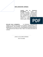 Declaracion Jurada de Domicilio Conste Por El Presenta Documento Yo
