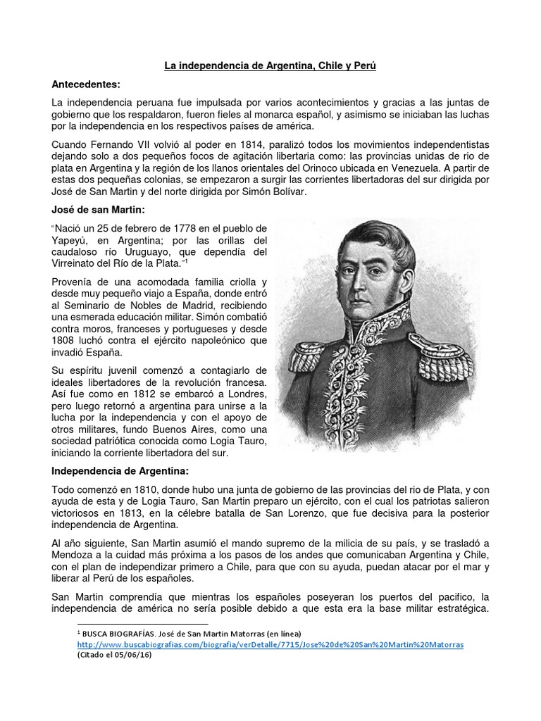 San Martín y la Independencia de América | PDF | Perú | América del Sur