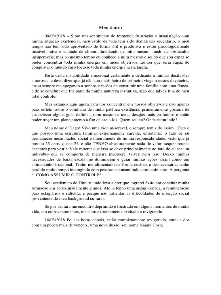 Redação - Tema Livre | PDF | Tempo | Vida