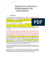 El Aprendizaje Por La Práctica y El Desbordamiento Del Conocimiento