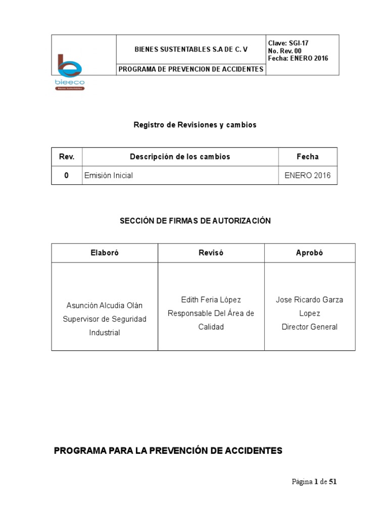 A..Programa de Prevencion de Accidentes Ciclones