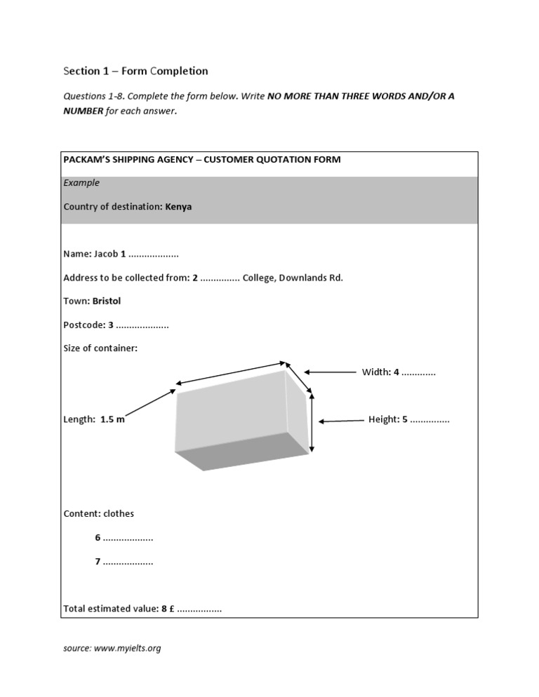 L1 Form Shipping | PDF