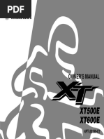 XT600E XT500E: Owner'S Manual