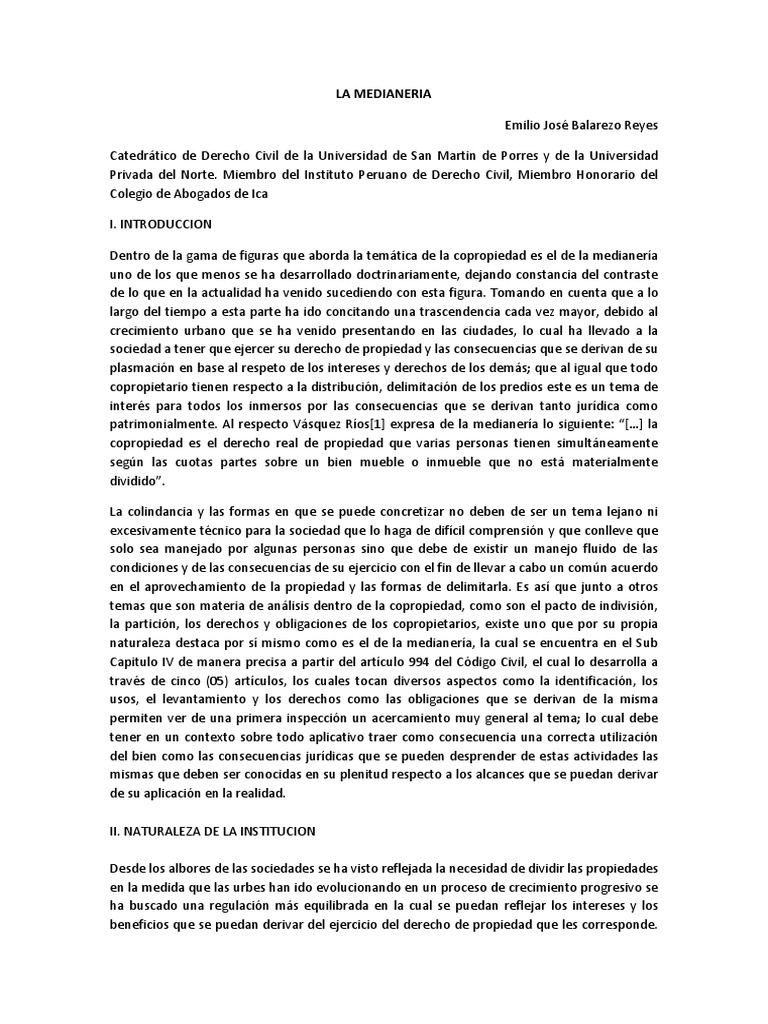 La Medianeria | PDF | Condominio | Propiedad