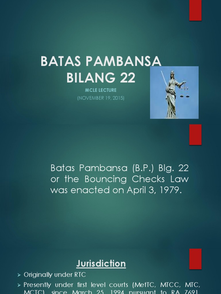 Batas Pambansa Bilang 22 | PDF | Fine (Penalty) | Cheque