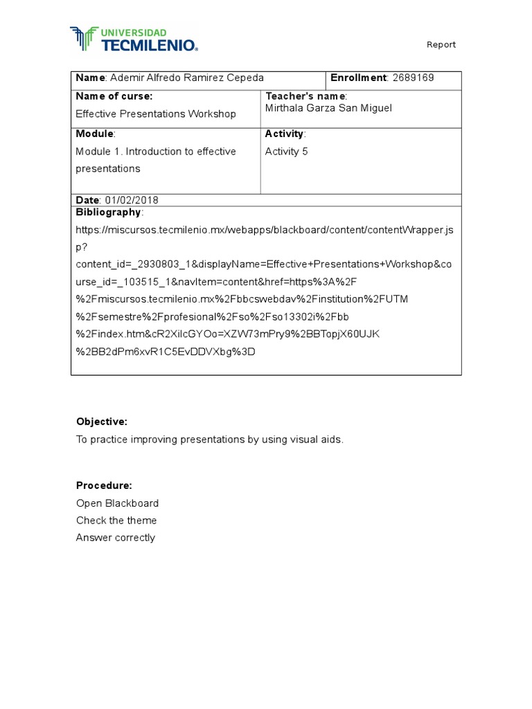 Activity 5 Effective Presentations Workshop Pdf