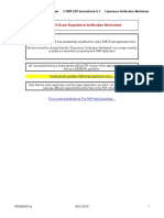 The PMP® Exam Experience Verification Worksheet