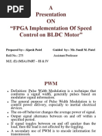 A Presentation ON "FPGA Implementation of Speed Control On BLDC Motor"