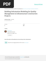 Building Information Modeling For Quality Management in Infrastructure Construction Projects