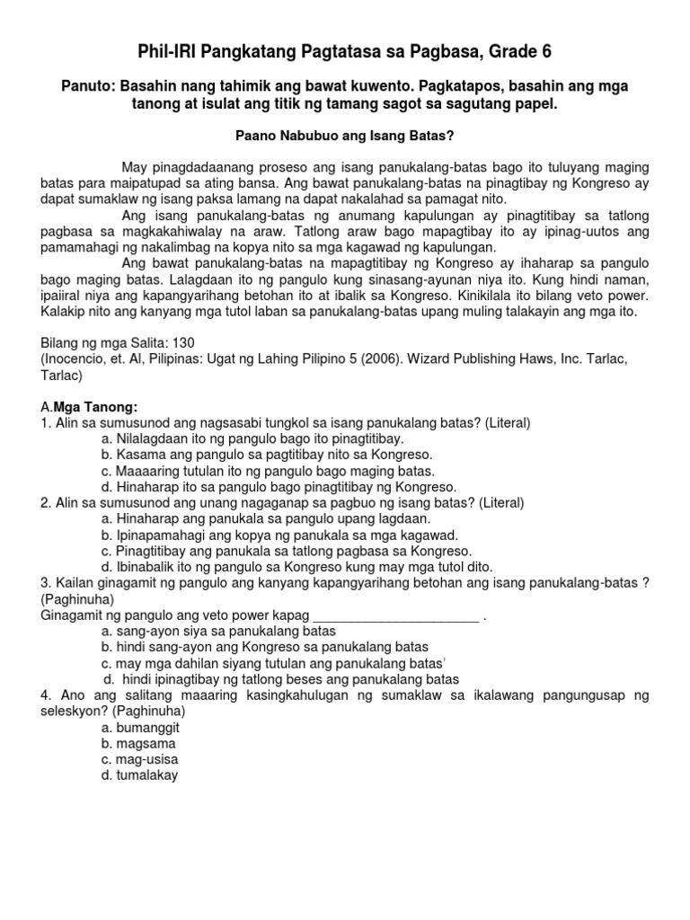 Phil - IRI 6 | PDF