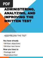 Administering Analyzing and Improving Test