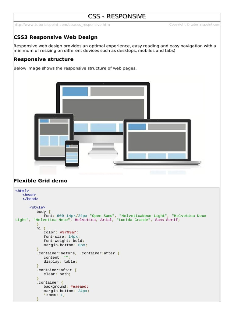 Css Responsive | PDF | Responsive Web Design | Bootstrap (Front End ...