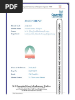 Assignment: AME 503 Finite Element Analysis M.Sc. (Engg) in Machinery Design. Mechanical & Manufacturing Engineering