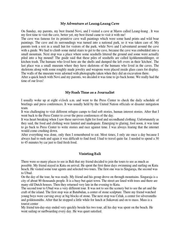 Example of Recount Text | PDF | Verb | Pronoun