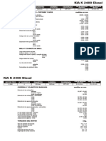 KIA K 2400 Diesel, Datos Tecnicos