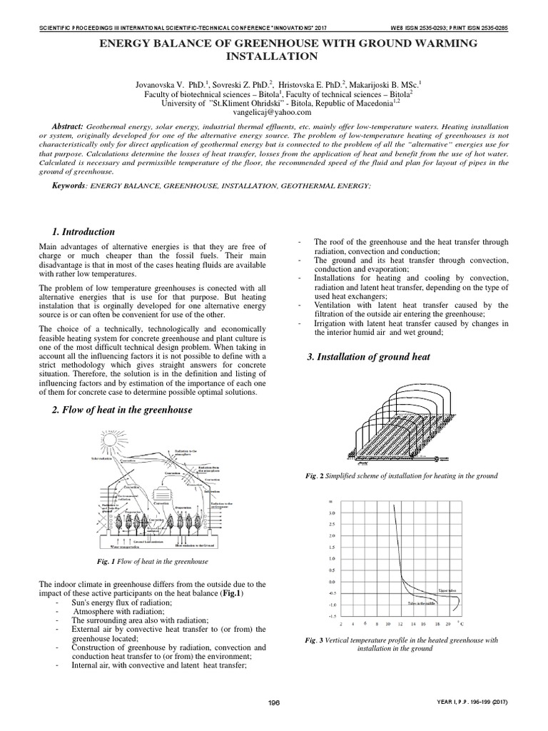 Energy Balance of Greenhouse With Ground Warming Installation PDF | PDF ...