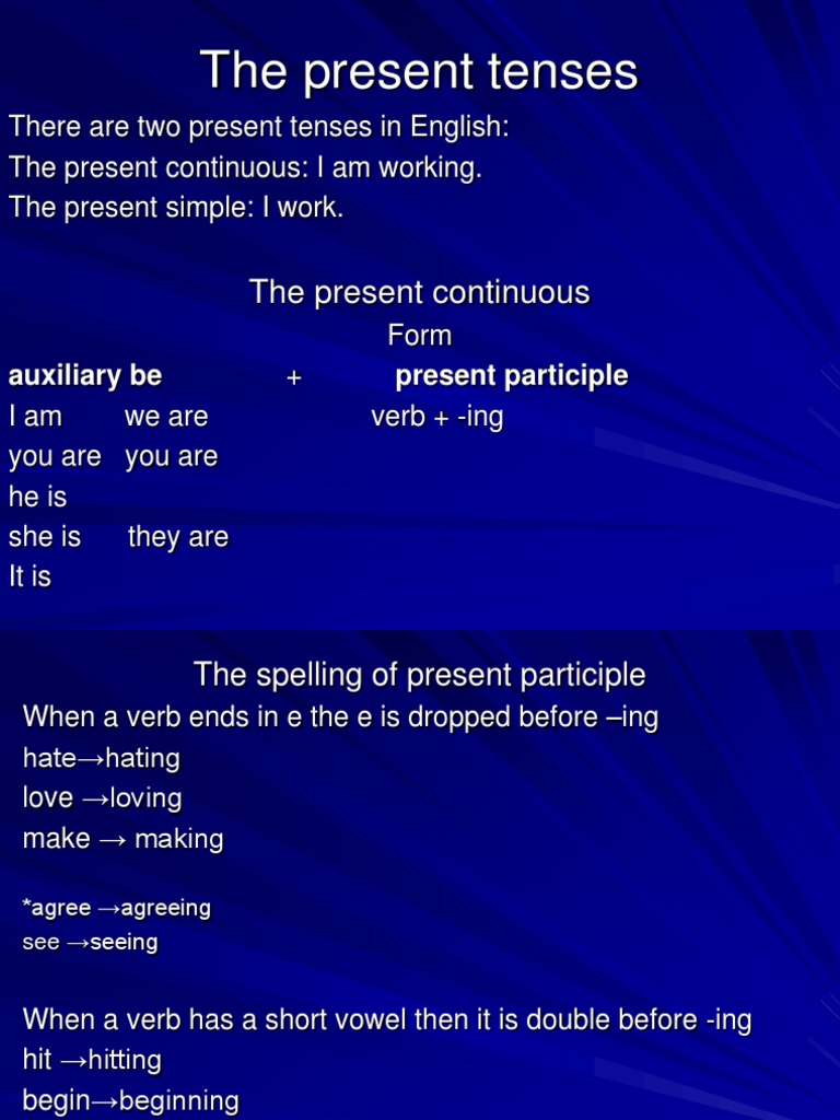Understanding Present Tenses in English | PDF | Verb | Grammatical Tense