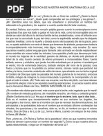 Diez Minutos de Presencia Ante La Madre Santísima de La Luz