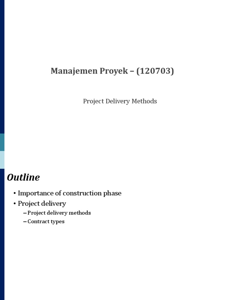 Project Delivery Methods in Construction | PDF | Construction ...