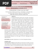 Formulation & Evaluation of Sustained Release Microsphere of Propanolol