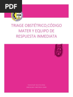 Triage Obstétrico, Código Mater Y Equipo de Respuesta Inmediata