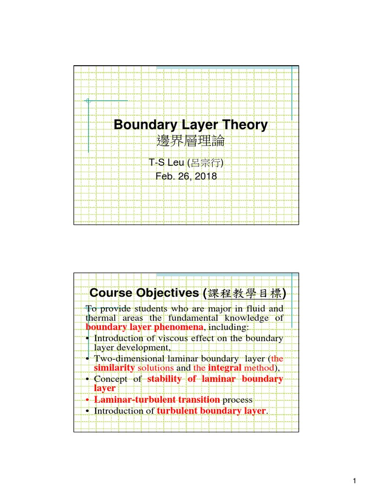 Boundary Layer Theory Course Overview | PDF
