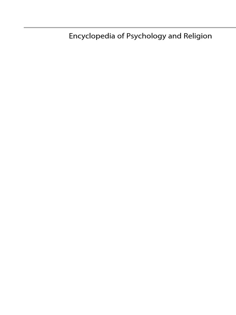 Encyclopedia of Psychology and Religion | PDF | Religion & Spirituality