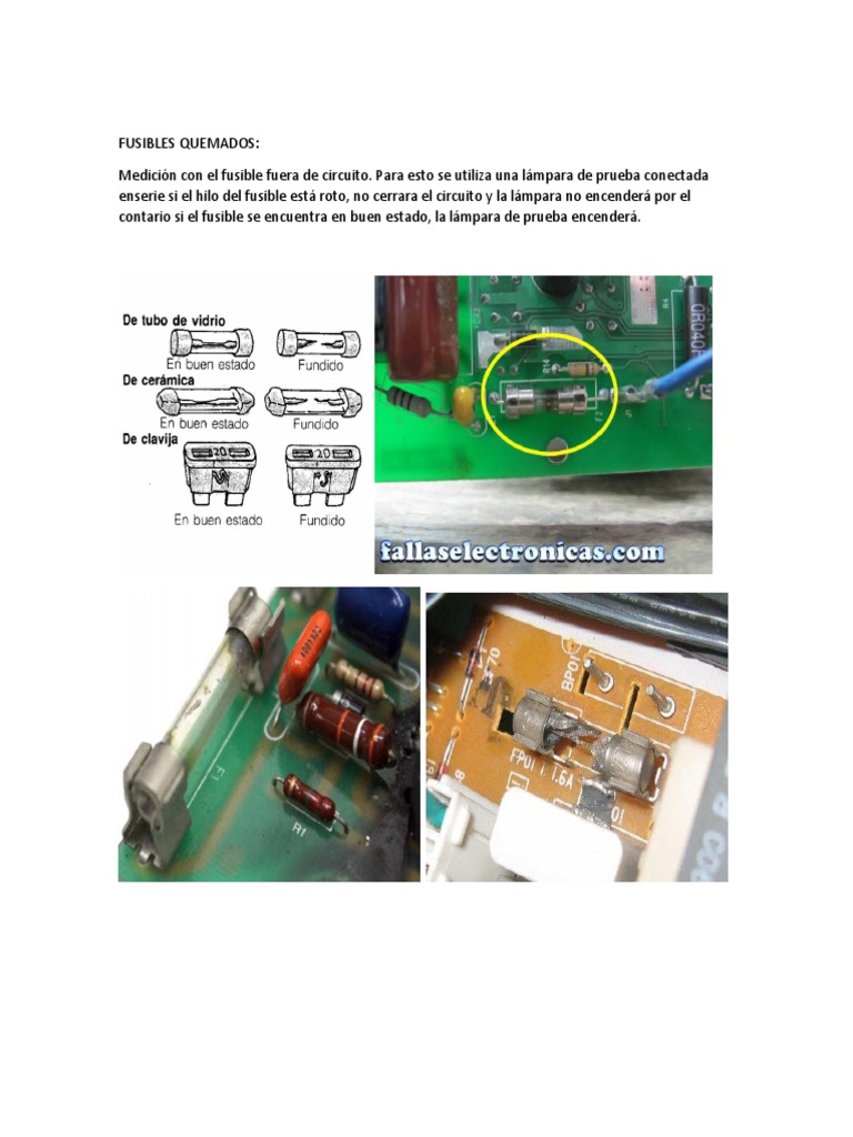Fusibles Quemados PDF Fusible (Eléctrico) Inductor